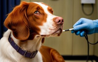 French Brittany at the vet clinic